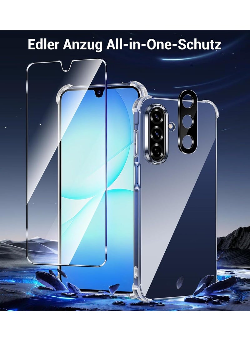 Raxoom 5-in-1 Clear Phone Case for Samsung Galaxy A17 5G | Shockproof Slim TPU Case with 2 Screen Protectors & 1 Camera Lens Protector | Anti-Scratch, Soft Silicone Transparent Cover - Image 2