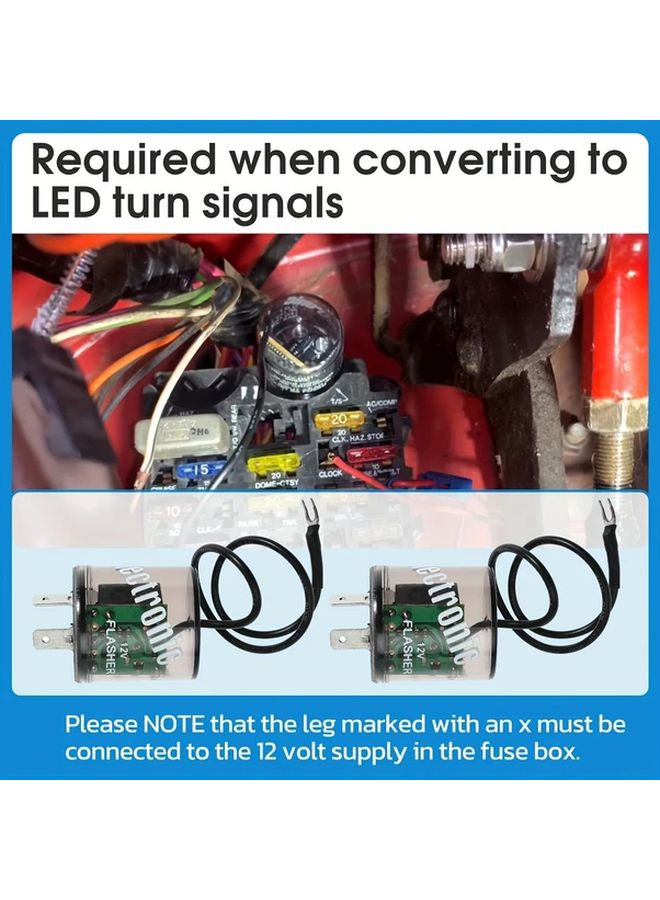 1 قطعة 2 دبوس فلاشر LED مع سلك التأريض للسيارات SUV الشاحنات - Image 5