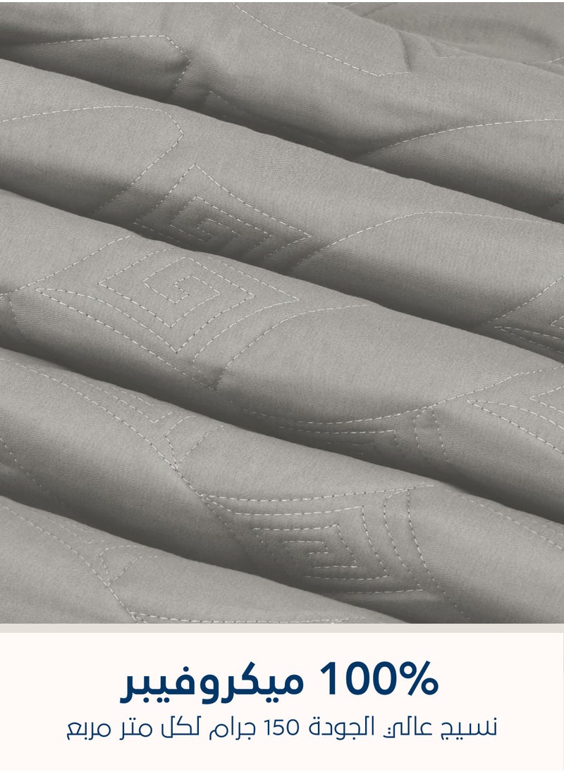 Master Home Textile طقم مفرش سرير من الألياف الدقيقة مكون من 3 قطع يناسب سرير مقاس كوين مقاس 160 × 200 سم طقم لحاف مضغوط مقاس كوين سلسلة إلميرا  - Image 4