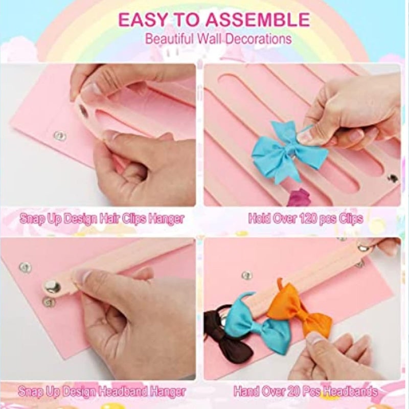 klarako Pink Hair Bows Holder Easy Store Hanging Hairpin Children Hanger Bag for Organizer Dangling for Tote Sack Store Jewelry Findings (2 Tier) - Image 3