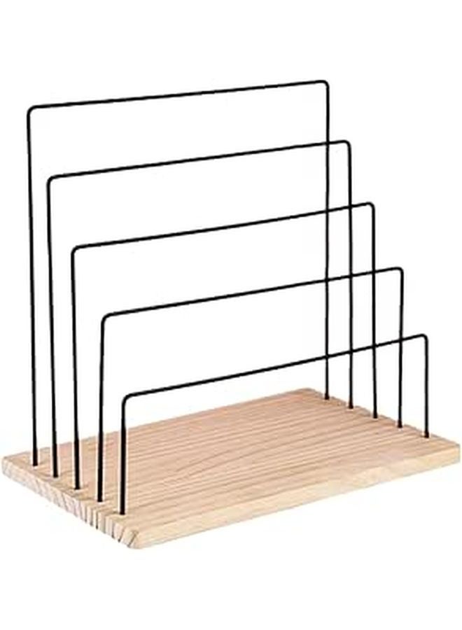 Rustic Wooden Five Earring Holder Display Stand For Jewelry Organizer Storage Home Vendor - Image 1