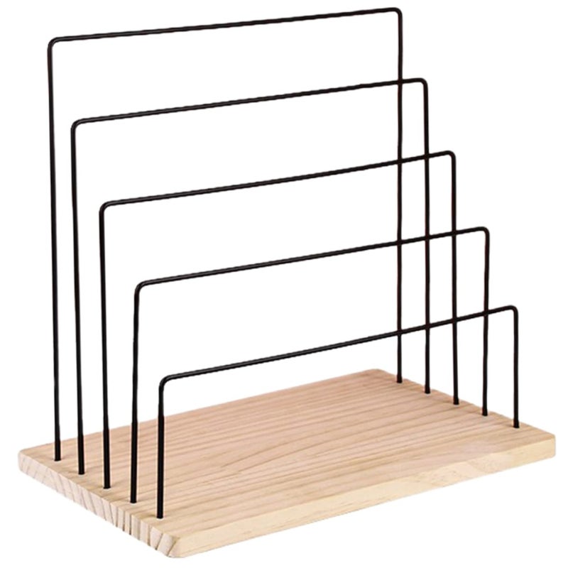 Rustic Wooden Five Earring Holder Display Stand For Jewelry Organizer Storage Home Vendor - Image 2