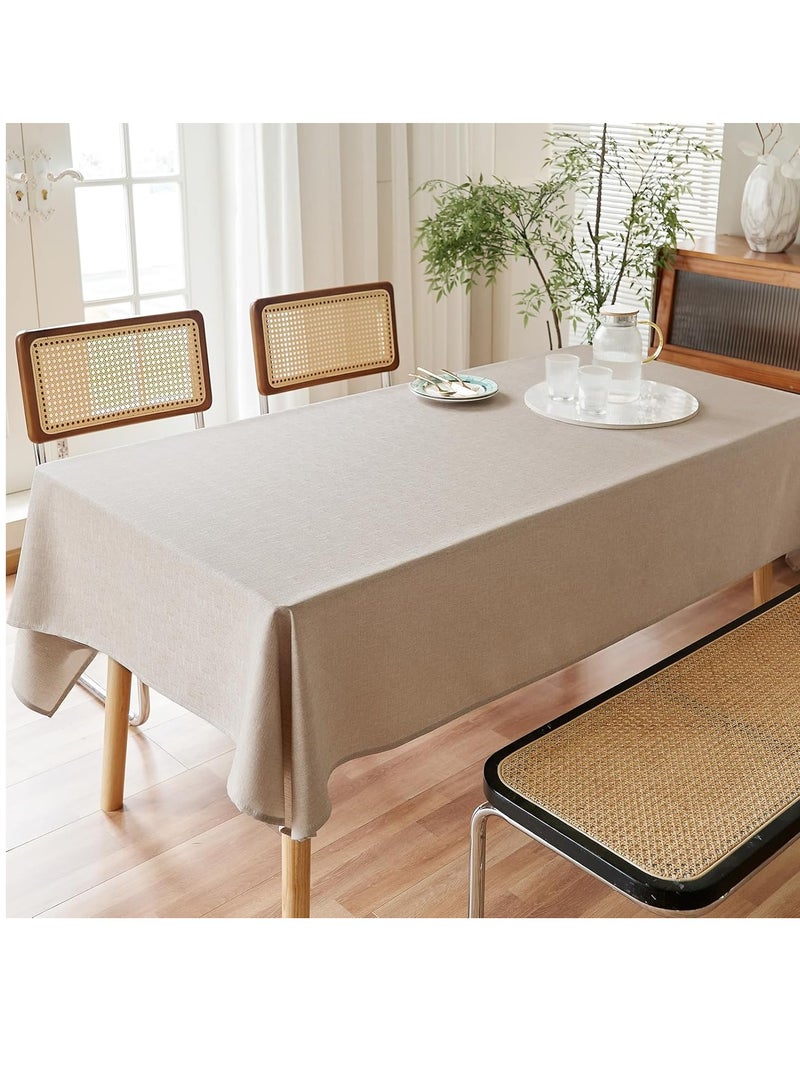 GUDOO مفرش طاولة من الكتان المَجْهَر للطاولة المستطيلة - بمقاس 52×70 إنش، مفرش طاولة مستطيل مقاوم للماء، قابل للغسل، مصنوع من قماش، لتغطية طاولة الطعام، مثالي لحفلات الزفاف الربيعية وزينة المطبخ. - Image 2