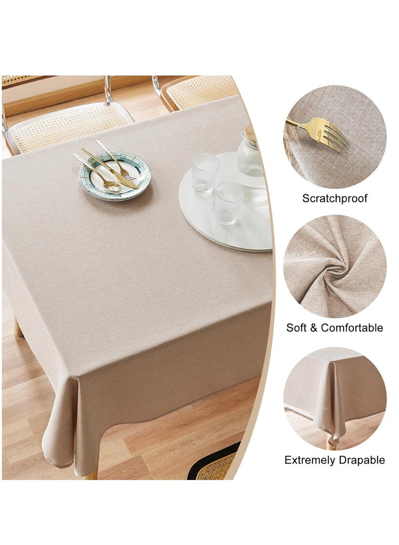 GUDOO مفرش طاولة من الكتان المَجْهَر للطاولة المستطيلة - بمقاس 52×70 إنش، مفرش طاولة مستطيل مقاوم للماء، قابل للغسل، مصنوع من قماش، لتغطية طاولة الطعام، مثالي لحفلات الزفاف الربيعية وزينة المطبخ. - Image 4