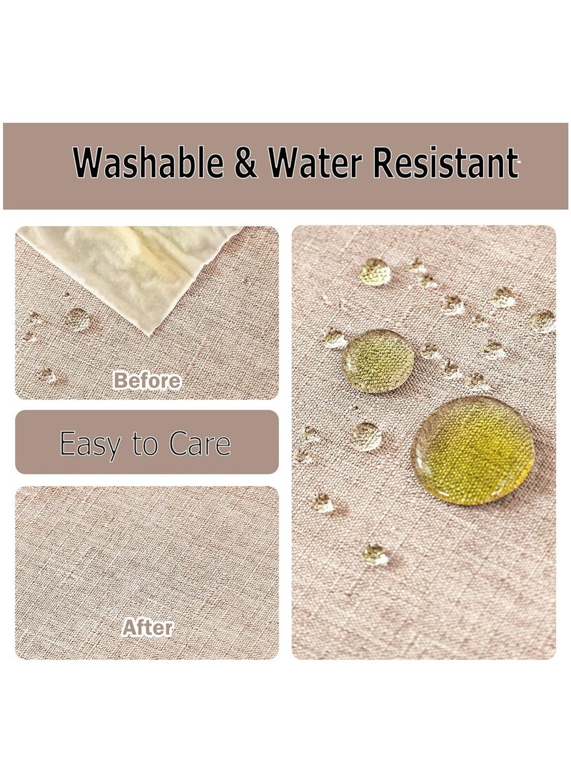 GUDOO مفرش طاولة من الكتان المَجْهَر للطاولة المستطيلة - بمقاس 52×70 إنش، مفرش طاولة مستطيل مقاوم للماء، قابل للغسل، مصنوع من قماش، لتغطية طاولة الطعام، مثالي لحفلات الزفاف الربيعية وزينة المطبخ. - Image 3