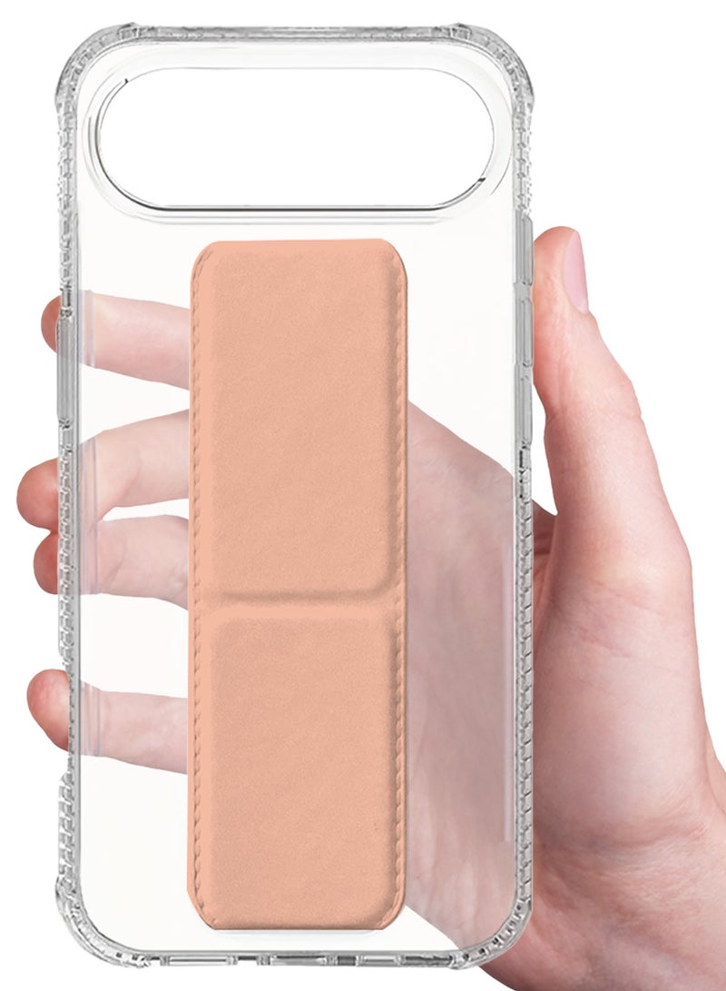 CATANES 2 Packs Finger Grip Clear Case Cover for iPhone 17 Air- Kickstand Car Magnetic Holder Multi-function Protective Two-in-one Case with Privacy Screen Protector - Pink - Image 5
