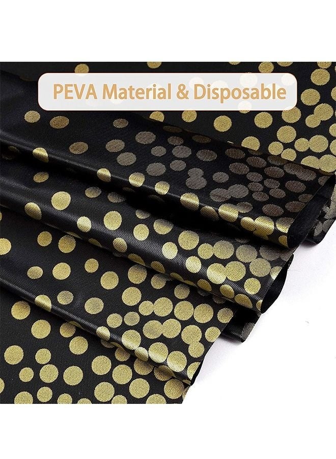 Bukela 4 Pack Black and Gold Dot Disposable Plastic Waterproof Table Cloths for Birthday Party or Ramadan 137x274cm - Image 2