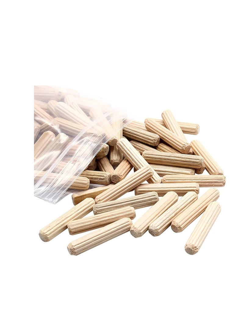 KNP KNP Wooden Dowel Pin of Wooden Dowels Plugs for Furniture Bed Drawer Woodwork Grooved Fluted Pin Craft (8 x 30 mm) 200 Psc  - Image 1