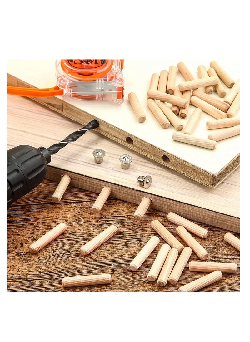 KNP KNP Wooden Dowel Pin of Wooden Dowels Plugs for Furniture Bed Drawer Woodwork Grooved Fluted Pin Craft (8 x 30 mm) 200 Psc  - Image 2