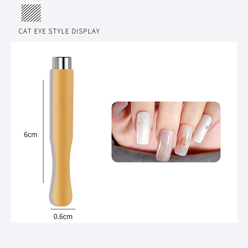 SILPECWEE 6Pcs Cat Eye Nail Magnet, Cat Eye Magnet for Nails Magnetic Nail Polish Magnets Pen Nail Design Kit Manicure Magnetic Stick Nail Art Tools Nails Accessories - Image 3