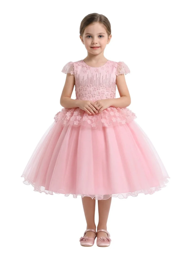 Bidani Girls' Ballgown with Peplum Detail