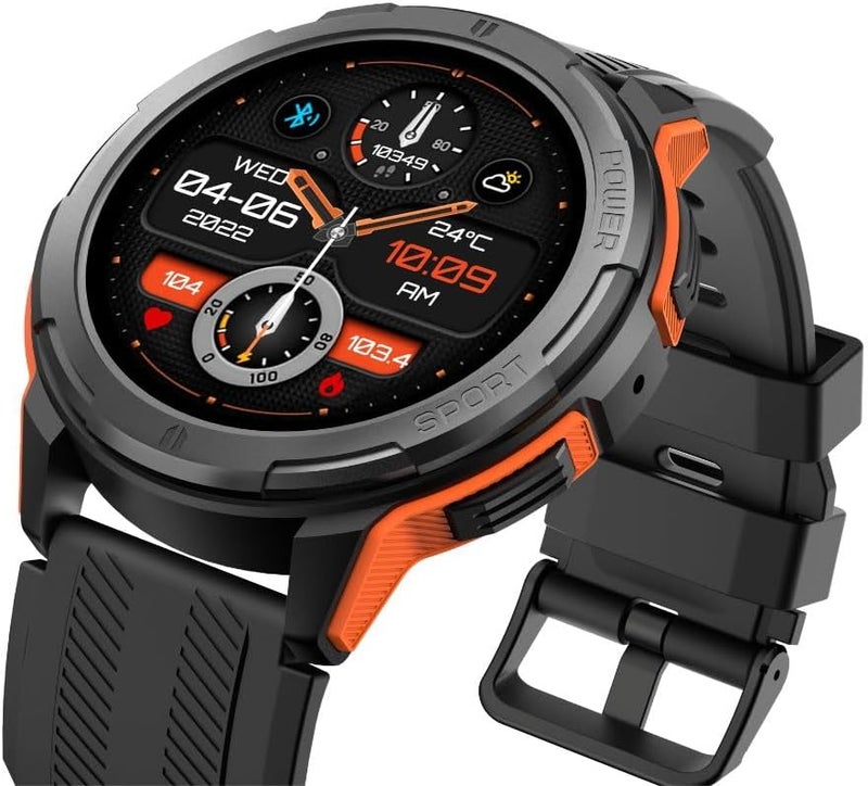 RIVERSONG Motive 8C AMOLED Bluetooth Calling Smart Watch, 1.43” Display, 24/7 Health Monitoring, AI Voice Assistant, 5ATM Water Resistance, and Up to 10 Days Battery Life, Black, SW801 - Image 2
