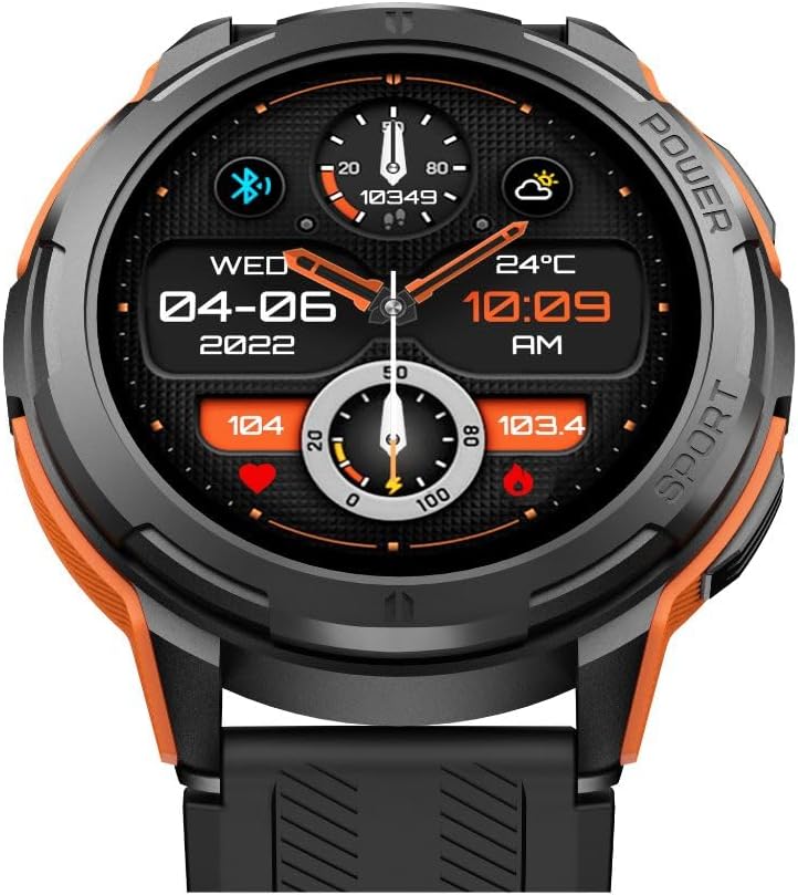 RIVERSONG Motive 8C AMOLED Bluetooth Calling Smart Watch, 1.43” Display, 24/7 Health Monitoring, AI Voice Assistant, 5ATM Water Resistance, and Up to 10 Days Battery Life, Black, SW801 - Image 1