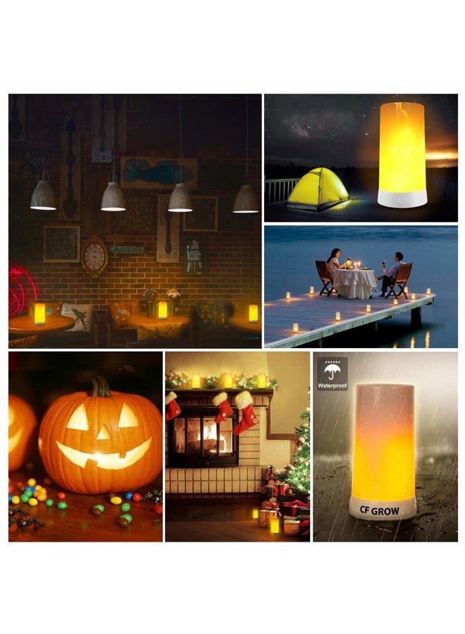 CFGROW LED Flame Effect Light,USB Rechargeable Flame Candle Waterproof Dimmable 4 Modes Lantern,Outdoor Flame Lamp with Gravity Sensing Effect&Magnetic Base,for Halloween Room Party Bar Decor - Image 4