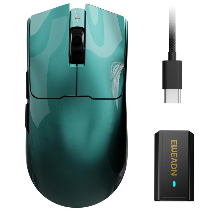 EWEADN S9 Max Wireless Gaming Mouse 59G Ergonomic Computer Mouse Triple Modes 8K Polling 26K DPI PAW3395 Optical Sensor Kailh Switch 250h Battery Life Programmable for PCWinMacGreen - Image 2