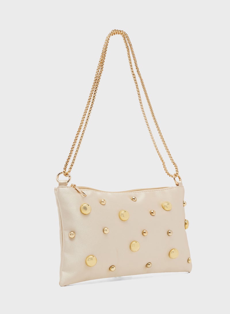 Ginger Gold Sparkle Embellished Shoulder Bag - Image 3