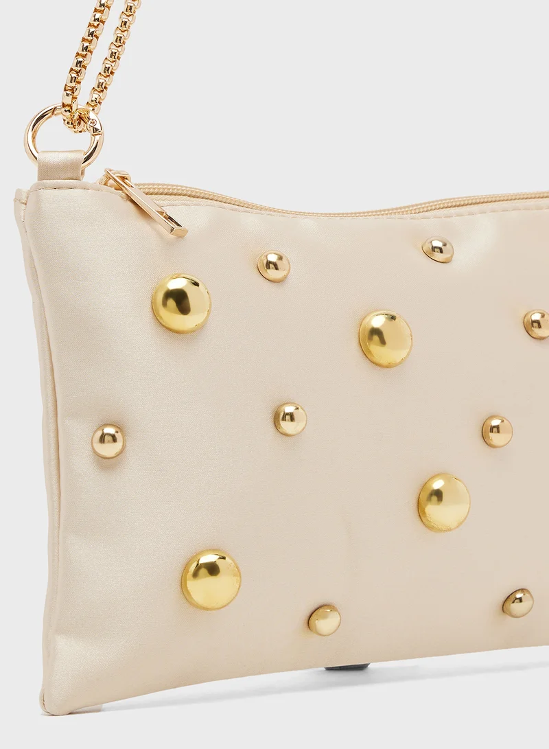 Ginger Gold Sparkle Embellished Shoulder Bag