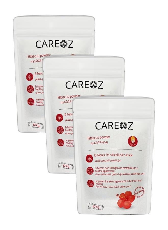 CAREOZ حزمة شعر الكركديه الثلاثية – اللمعان، التغذية والحيوية - Image 1