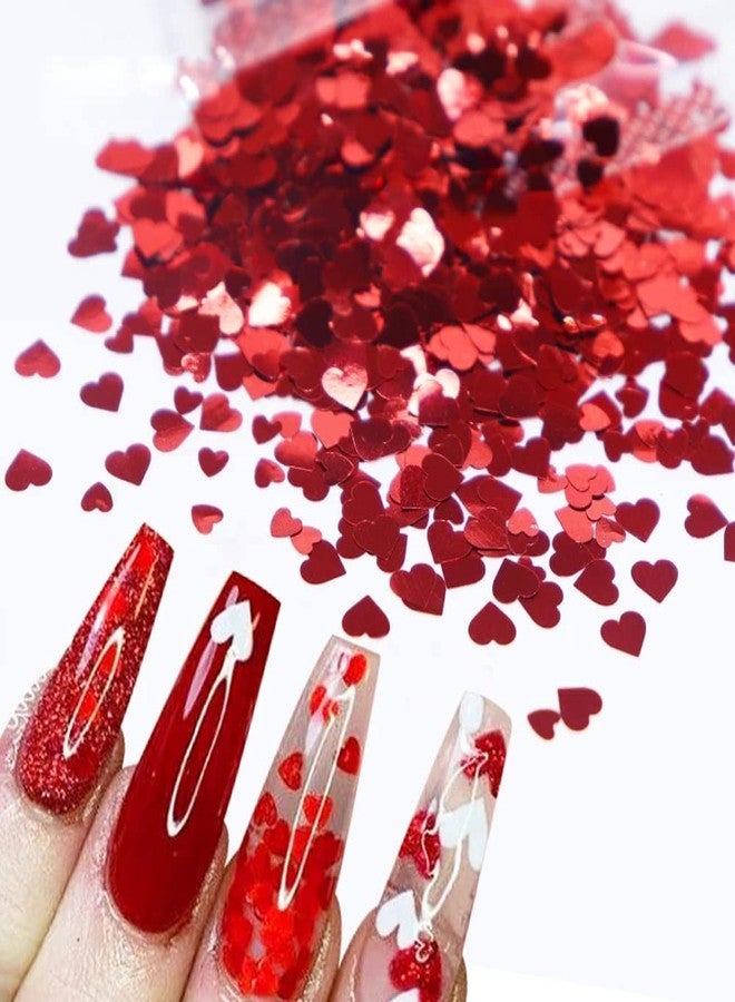 YKZFUI 6 Grids Valentine's Day Nail Art Glitters, Sequins, Holographic Heart Love Retro Acrylic Nails Designs Stickers for Valentine's Party Decorations - Image 5
