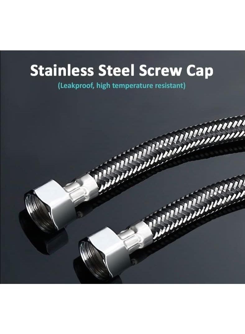 Rubik Stainless Steel Braided Hose Hot Cold Water Flexible Plumbing Pipe 1/2inch for Bathroom Kitchen Sink Water Inlet Hoses Suitable for Toilet Taps Water Heaters (1 Meter)  - Image 5