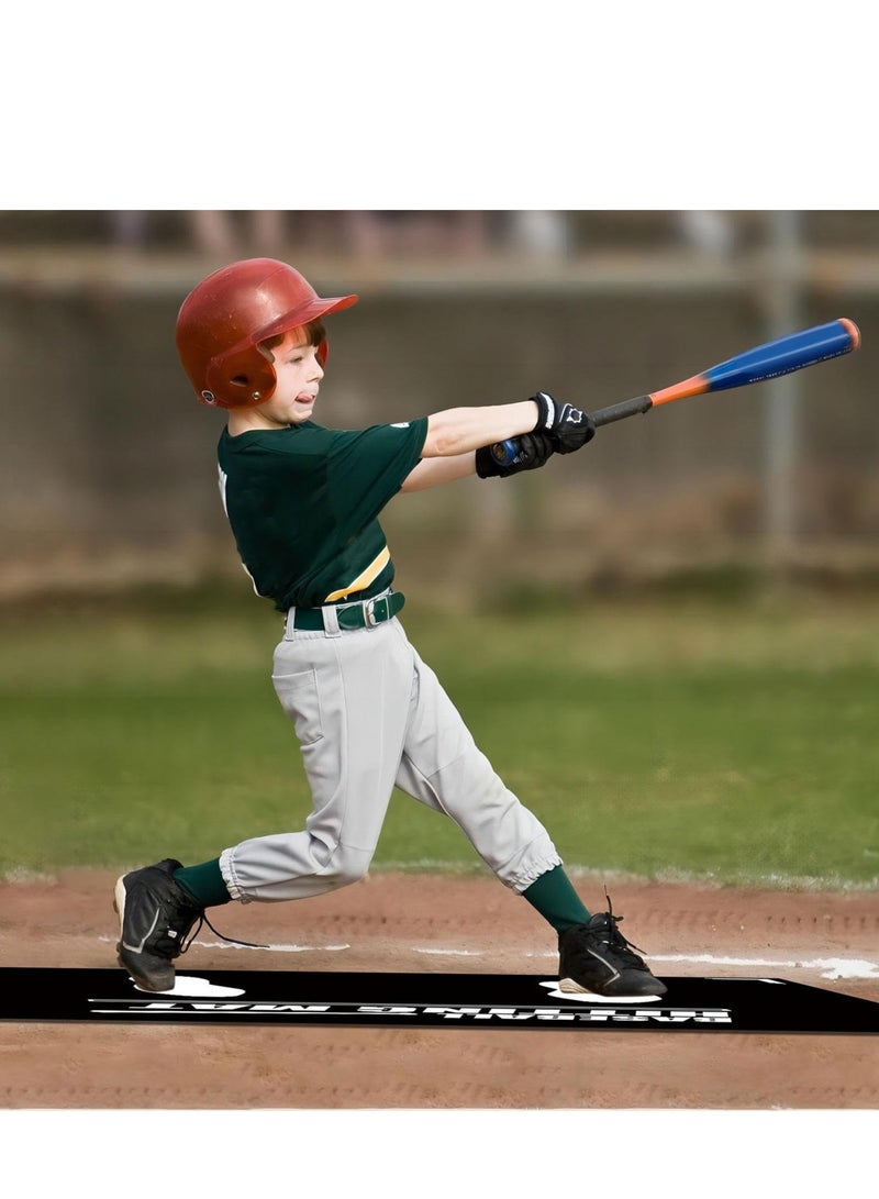 SOLARAE Baseball Hitting Mat,Baseball Batter Training Mat,Softball T-Ball Mat with Toes Facing Place Aid Hitting Batting Practice Equipment for Swing Pitching Training-35.43X23.62Inch - Image 5