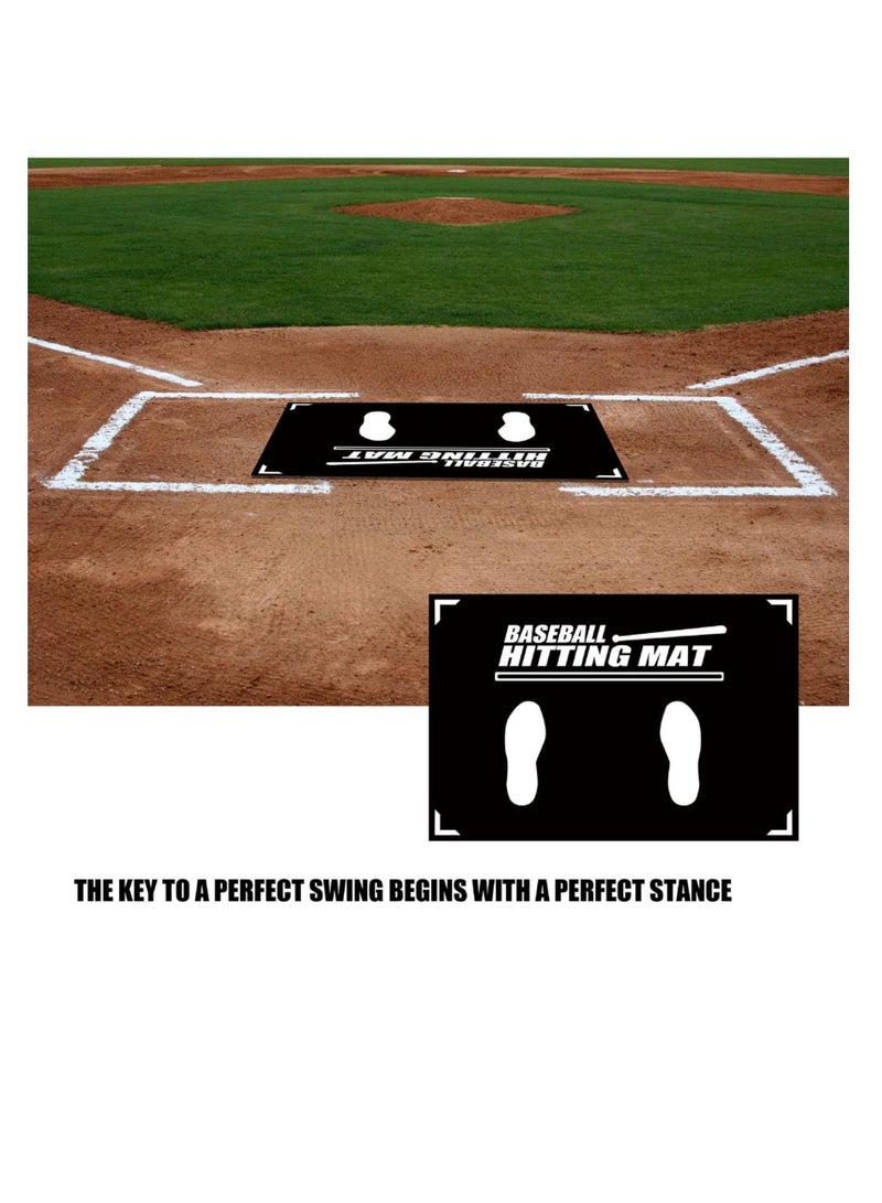 SOLARAE Baseball Hitting Mat,Baseball Batter Training Mat,Softball T-Ball Mat with Toes Facing Place Aid Hitting Batting Practice Equipment for Swing Pitching Training-35.43X23.62Inch - Image 3