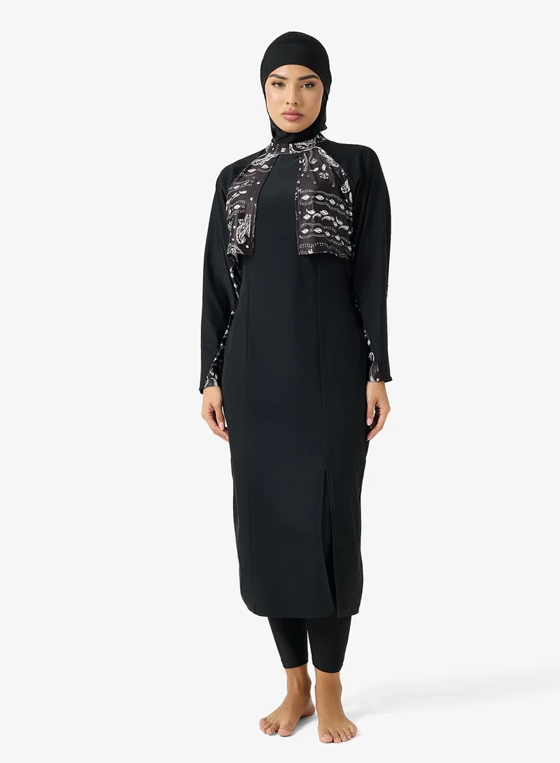 Khizana  Printed Burkini Longline Swimwear Set for Women | Best Price UAE