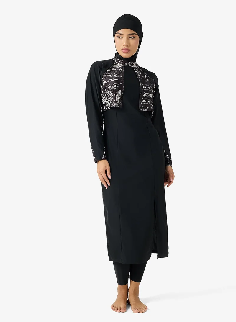 Khizana  Printed Burkini Longline Swimwear Set for Women | Best Price UAE