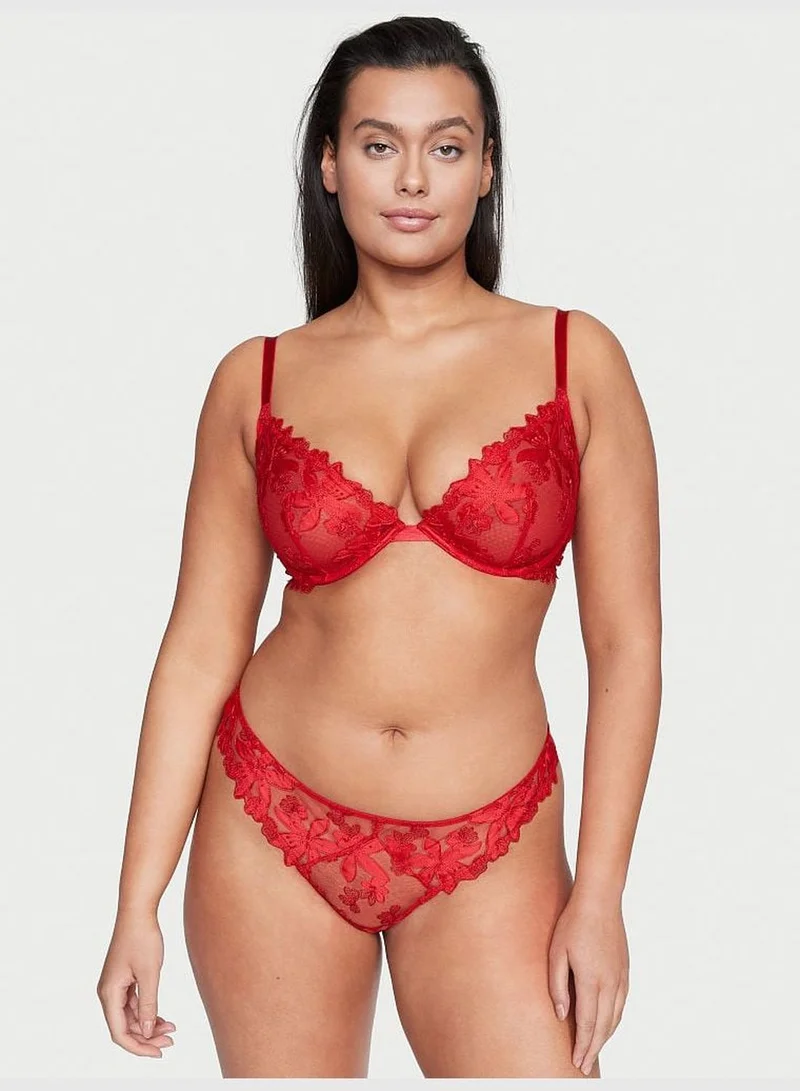 victoriassecret - invalid brand Floral Embroidered Thong Panty
