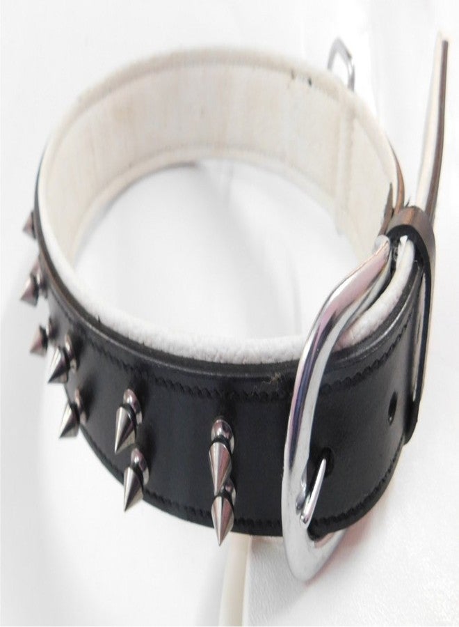 Skora Stylish Double Row Spike Pu Dog Collar 1.25 Inch - Black and White Size Medium - Image 3