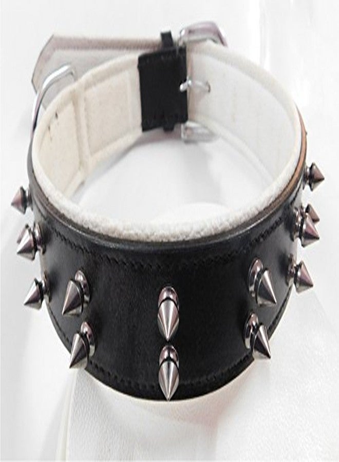 Skora Stylish Double Row Spike Pu Dog Collar 1.25 Inch - Black and White Size Medium - Image 2