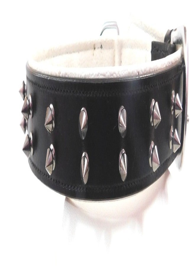 Skora Stylish Double Row Spike Pu Dog Collar 1.25 Inch - Black and White Size Medium - Image 4