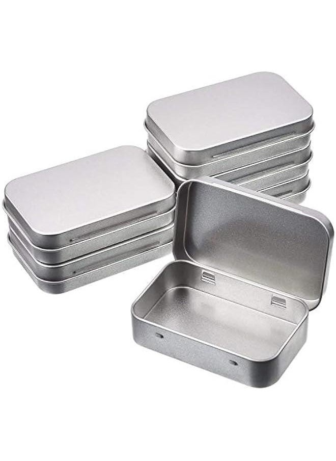 Generic - Metal Hinged Tin Box Containers,Small Storage Kit Rectangular Empty Hinged Tins with Lids Craft Containers for First Aid Kit Survival Kits Storage Herbs Pills Crafts Home Storage(6 Pcs) - Image 1