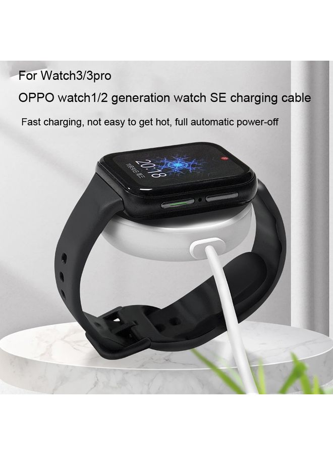 بيوينتي For OPPO Watch 2 Watch USB Port Magnetic Charger Charging Cable(White) - Image 2