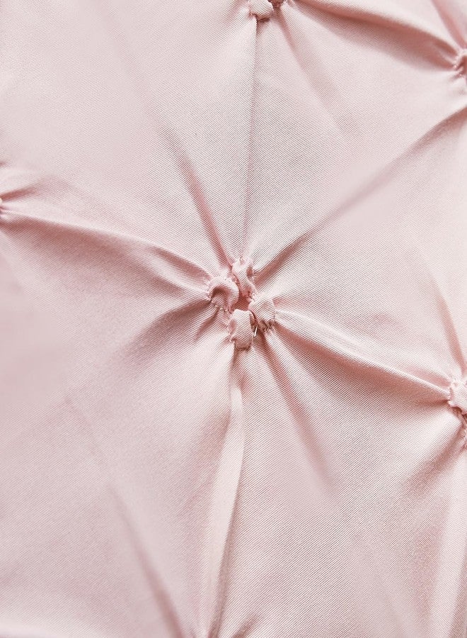 فوليا أغطية وسائد مزخرفة من الألياف الدقيقة خفيفة الوزن من فوليا، بتصميم ثنيات متداخلة، مقاس قياسي 20 بوصة × 26 بوصة، لون وردي باهت، عبوة من قطعتين - Image 3