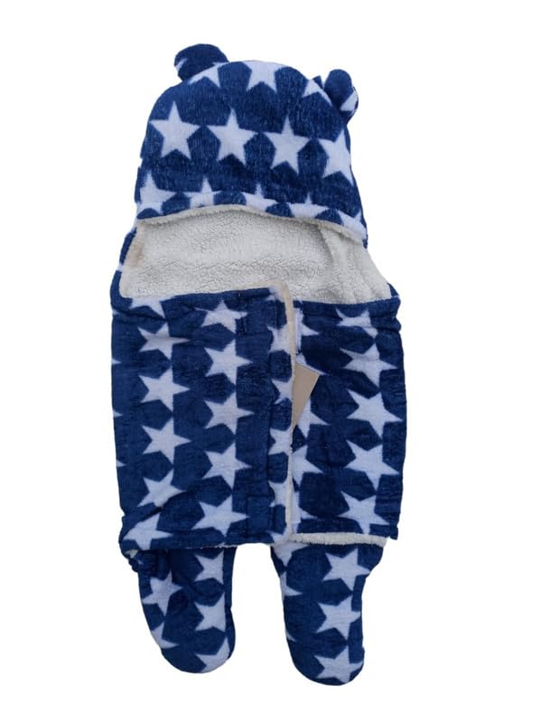 THE MODERN TREND THE MODERN TREND Youngster Blanket for Newborn Baby Hoodie Supersoft Wearable Wrapper for Baby Sleeping Bag for Baby Boys Girls - Image 3