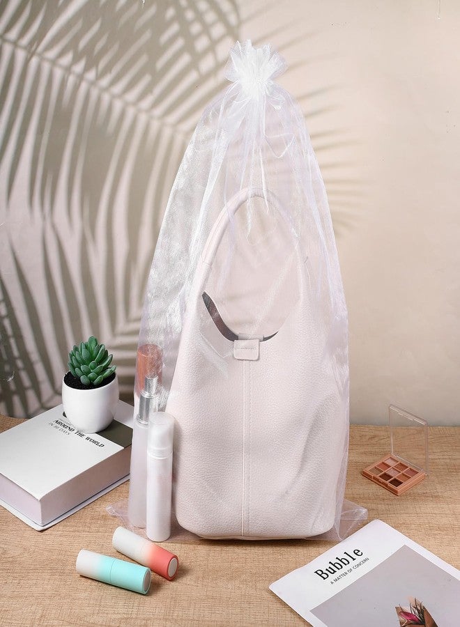 AojSup 30 Pcs Large Organza Bags - 16 x 24 Inches Extra Big Organza Drawstring Bags, White Mesh Bag for Gifts, Wedding Favors, Jewelry & Party Decor (40 x 60cm) - Image 5