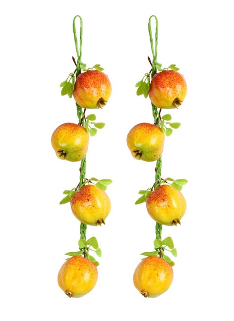 Artificial Fruit Hanging Strings, 2Pcs Fake Pomegranate Bunch Lifelike Fruit for Home Kitchen Hanging Ornaments Farmhouse Wall Decor Photography Props