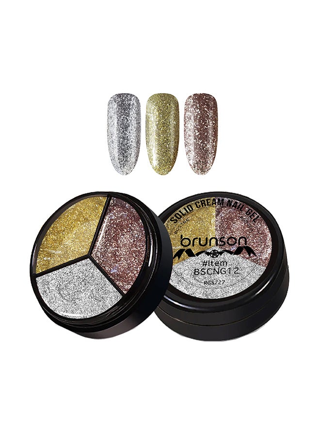 3 ألوان 3 في 1 طلاء أظافر جل UV كريم طلاء أظافر جل قابل للإزالة لون صلب جل لامع فن الأظافر مانيكير 15 مل BSCNG12