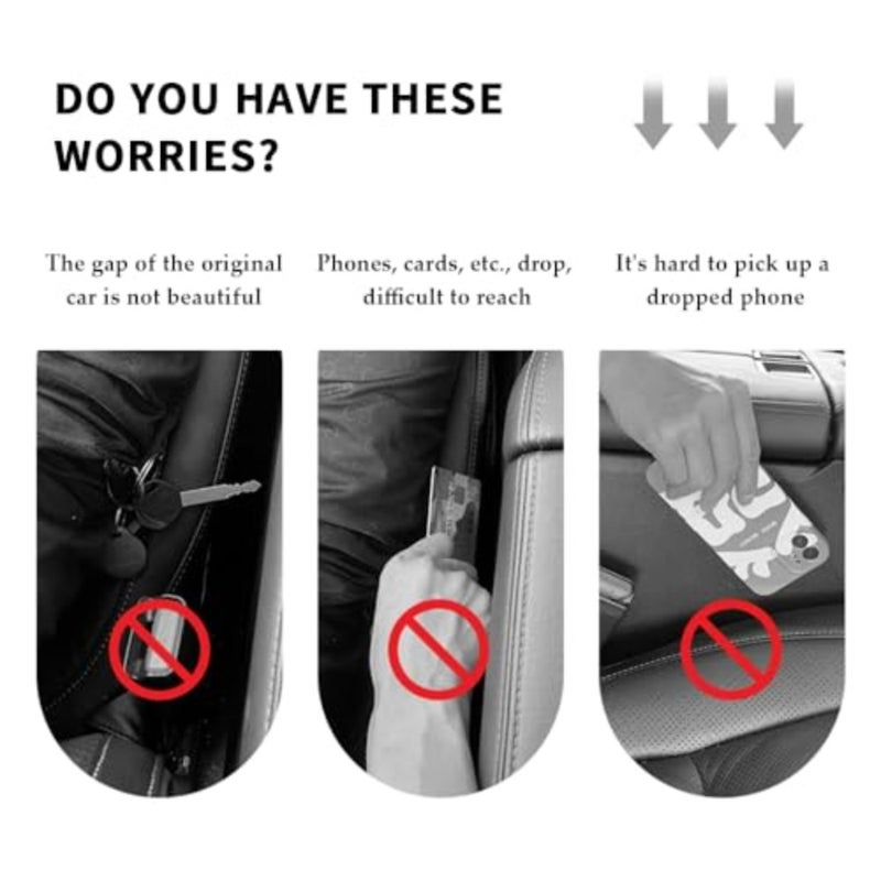 2PCS Car Seat Gap Filler, Flexible Seat Gap Organizer Between Seats for Tightly Filling Seat Gaps, Universal Car Side Seat Gap Filler Interior Car Accessories for Women and  Men - Image 5