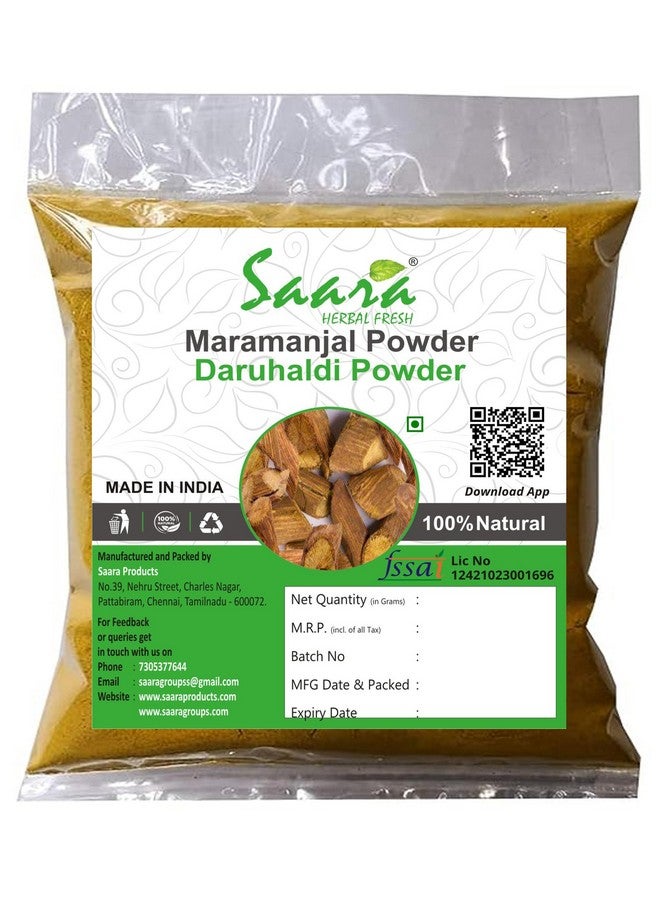 Saara HERBAL FRESH Maramanjal Powder,101g, Daru Haldi, Pasamantram, Kadari, False calumba, Manu Pasupu Powder,(pack of 1 x 101g) - Image 1