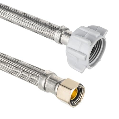 EFIELD 2-Pack EFIELD 12-inch Toilet Water Supply Connector Line Braided Stainless Steel Hose, 7/8 Female Ballcock Thread x 3/8" COMP,(HOSE049) - Image 2