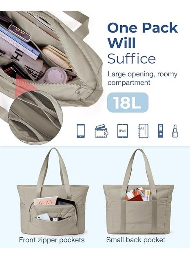 NIBEMINENT Tote Bag for Women, Lightweight Large Tote Bag with Yoga Mat Strap, Quilted Shoulder Bag Handbag for Travel Work Gym - Image 2
