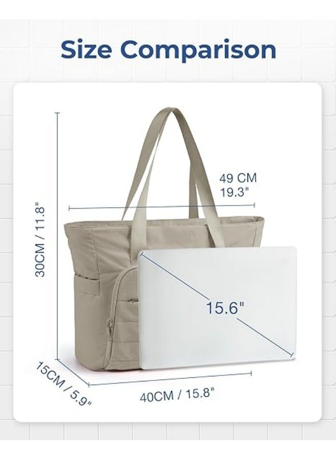 NIBEMINENT Tote Bag for Women, Lightweight Large Tote Bag with Yoga Mat Strap, Quilted Shoulder Bag Handbag for Travel Work Gym - Image 5