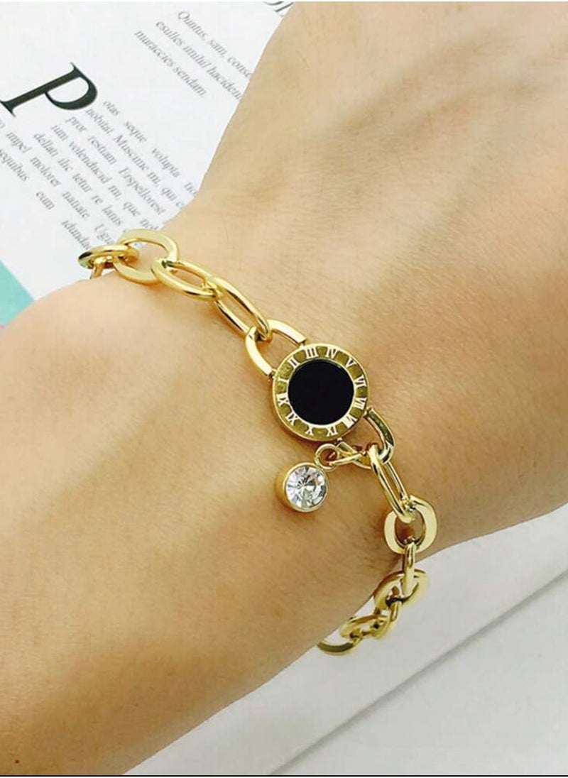 sixtyfour Elegant Gold Plated Stainless Steel Bracelet For Women  - Image 1