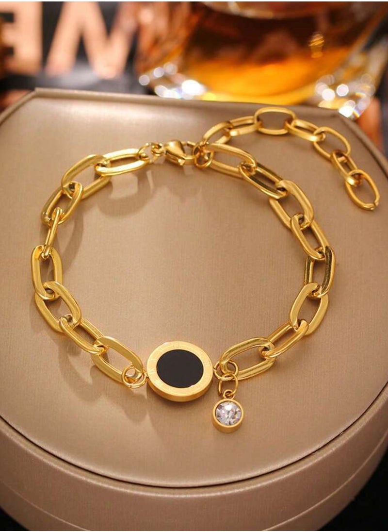 sixtyfour Elegant Gold Plated Stainless Steel Bracelet For Women  - Image 4