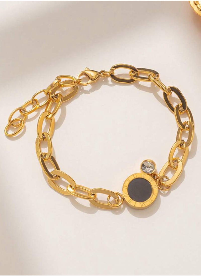 sixtyfour Elegant Gold Plated Stainless Steel Bracelet For Women  - Image 3