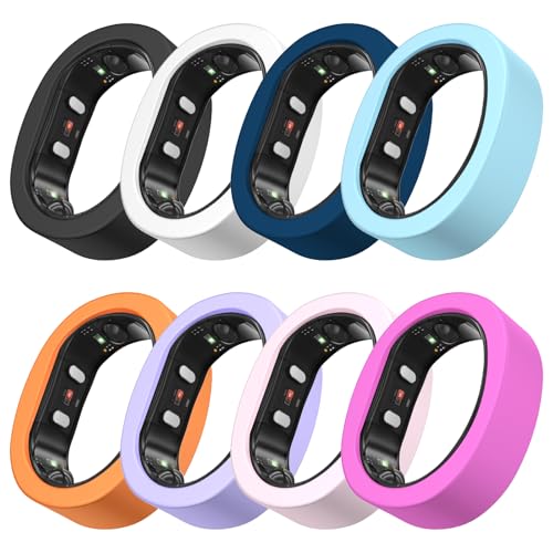 Wacanc 8 Pack Silicone Cover for Ringconn Gen 2/2 air,Anti-Scratch Shockproof ElasticRing Protector Compatible with Ringconn Gen 2/2 air, Working Out Accessories Men Women (L(12/13/14)) - Image 1