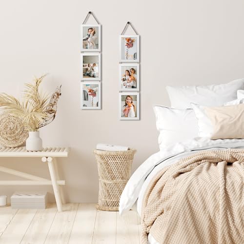 QUTREY 5x7 Collage Picture Frames White, 6 Openings Vertical 5 x 7 Hanging Photo Frames Display 5 by 7 inch Pictures for Wall Decor, 2 Pack - Image 5