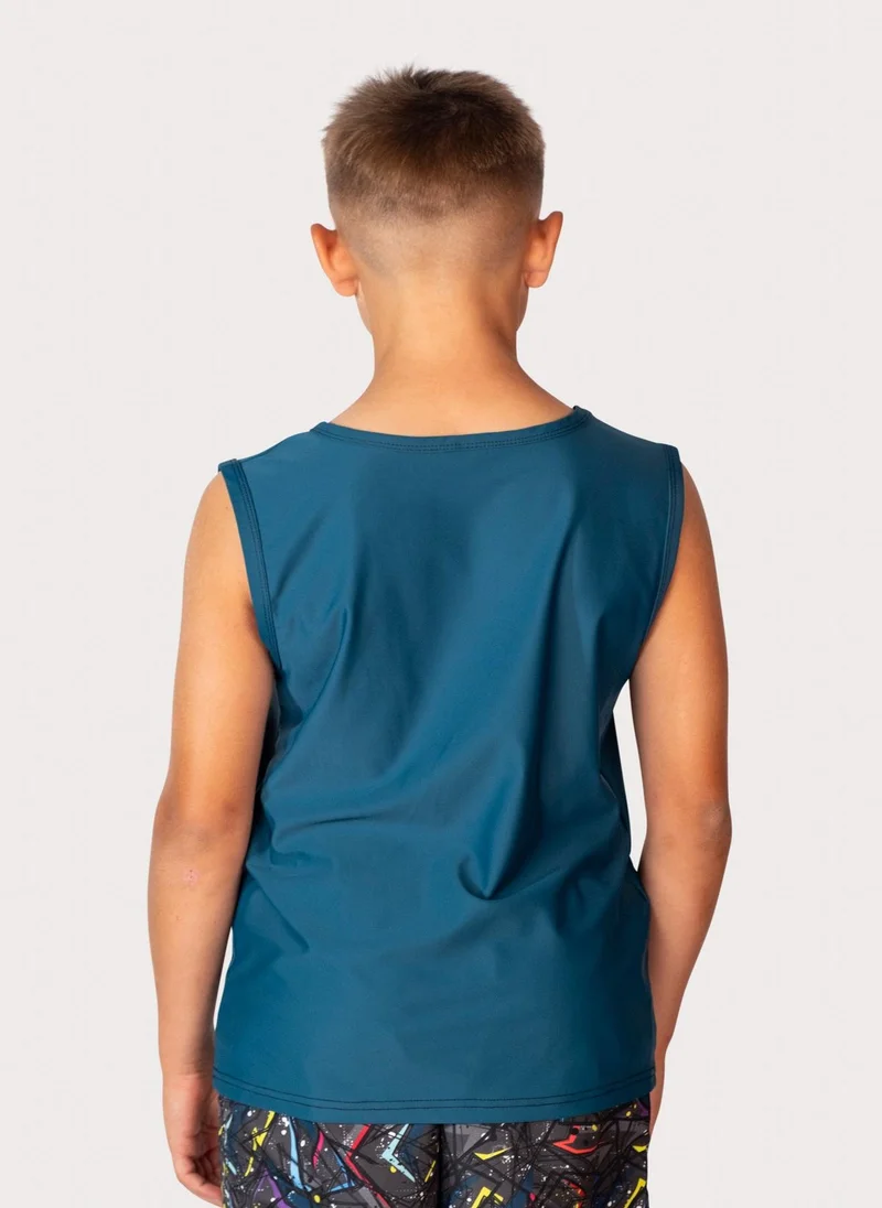 COEGA SUNWEAR COEGA Boys Youth Rashguard Sleeveless - Green Abstract Paint